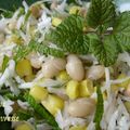 Salade haricots-radis noir-maïs