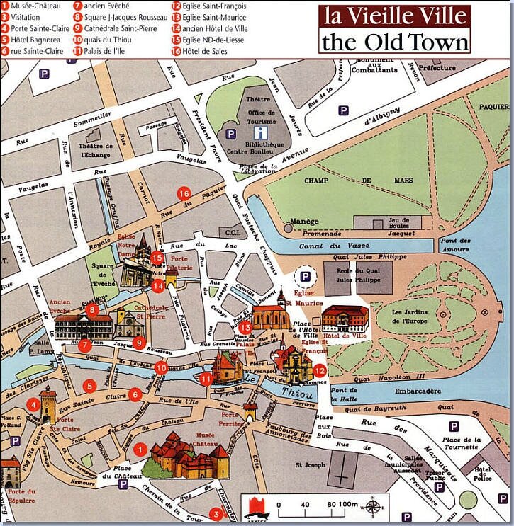 annecy plan du centre ville