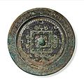 A large bronze 'TLV' circular mirror, China, Western Han-Xin dynasty, 1st Century AD
