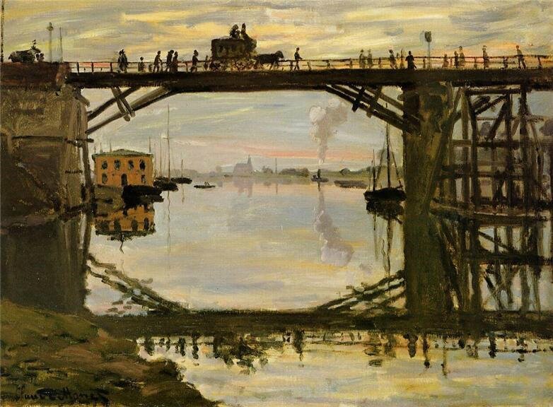 Monet, Argenteuil le pont en réparation (1872)
