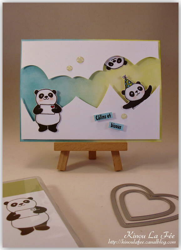 Carte Pandas Festifs Coeurs 1