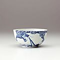 Bleu de Huê bowl with dragon decoration, Qing dynasty (1644–1911), Export ware for Viet Nam, circa 19th century-20th century, porcelain with underglaze decoration, 5.1 x 10.9 cm. Gift of Dr John Yu & Dr George Soutter 2002, 168.2002. Art Gallery of New So