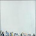 Olivier debré (1920 - 1999), blanche de loire aux taches bleues du bas, 1985