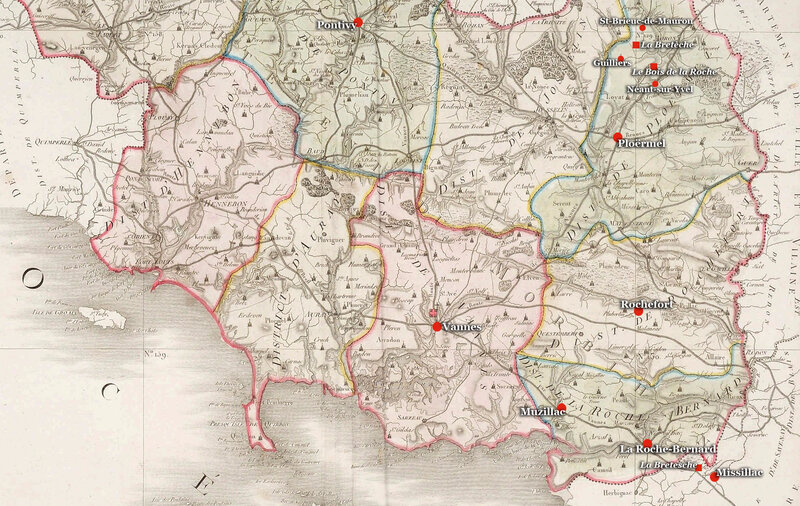 Carte Morbihan 1790