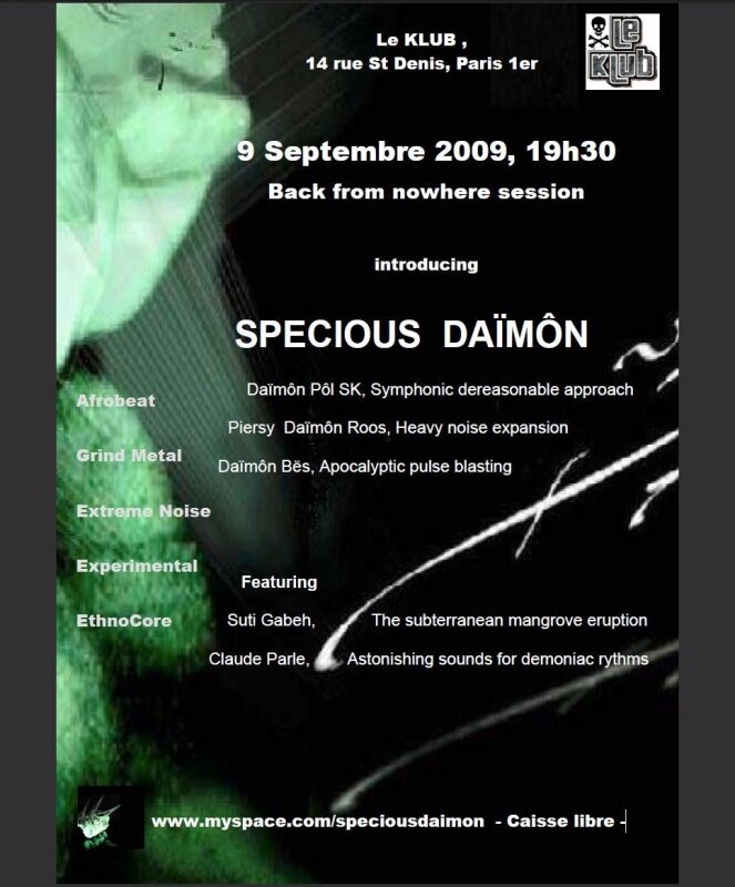 Specious Daïmon - Claude Parle - Klub 9 Sept 09