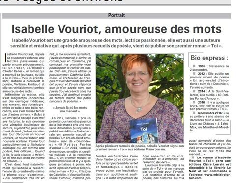 Isabelle Vouriot, amoureuse des mots