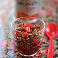 Coupe de fraises au quinoa rouge et mix-fruit fraise de monin {ronde interblogs}