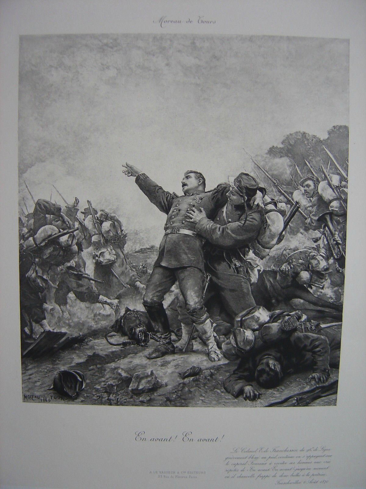 Moreau de Tours, En avant, en avant ; mort du colonel Franchessin, 1889.
