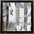 Black and white- huile 2013- cadre noir,doré- 40X40cm- (n° 37)