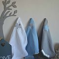 lot 3 langes coton bébé cadeau naissance étoiles bleu ciel gris blanc