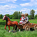 Kirsten et erik en chariot (+ fond d'écran / wallpaper)