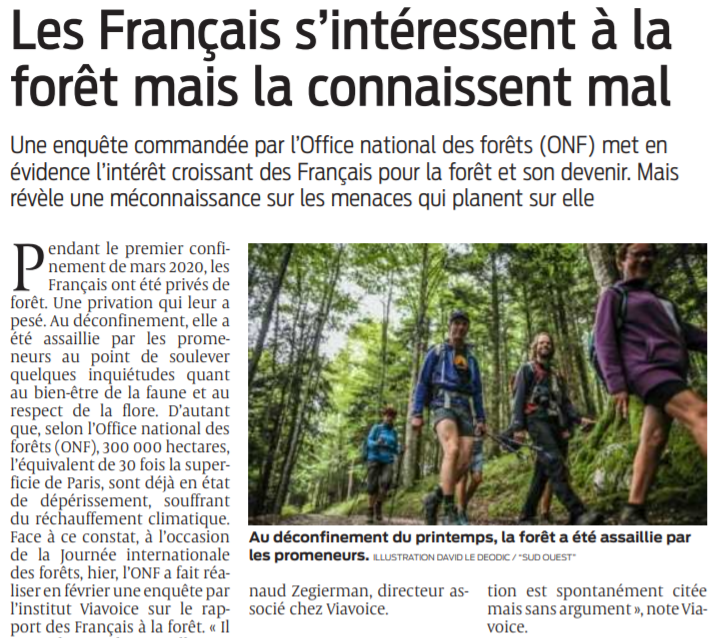 2021 03 22 SO Les Français s'intéressent à la forêt mais la connaissent mal