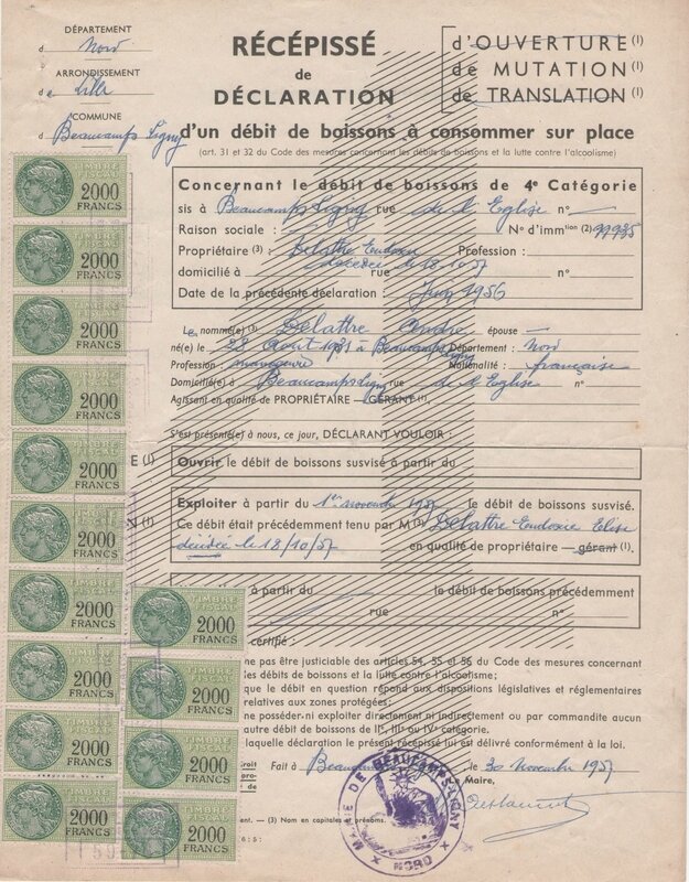 Licence 28000 francs